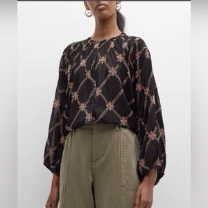 Johnny Was Iman Button Down Blouse Size M